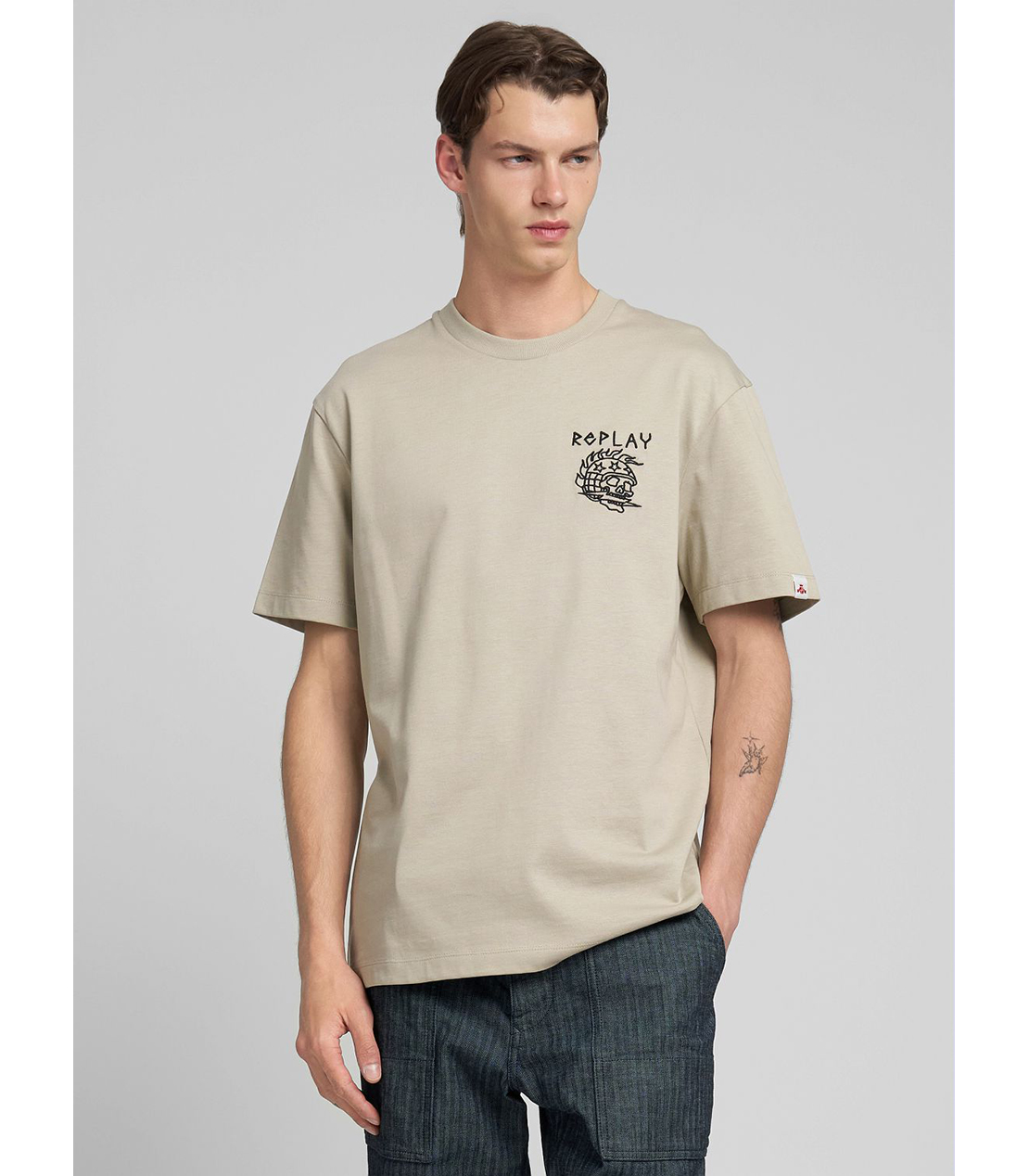 リラックスフィット ヘビーコットンジャージーSKULL Tシャツ